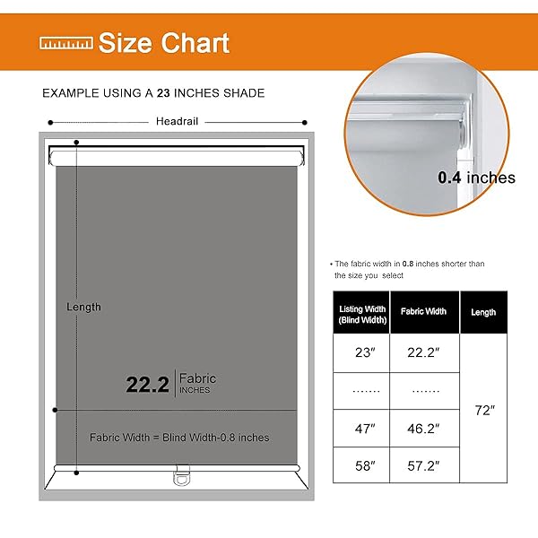 Persilux Persilux Cordless Roller Window Shades 26x72 Light Grey 100% Blackout UV Protection Energy Saving Blinds for Home and Office Easy Install - View 8 of 9