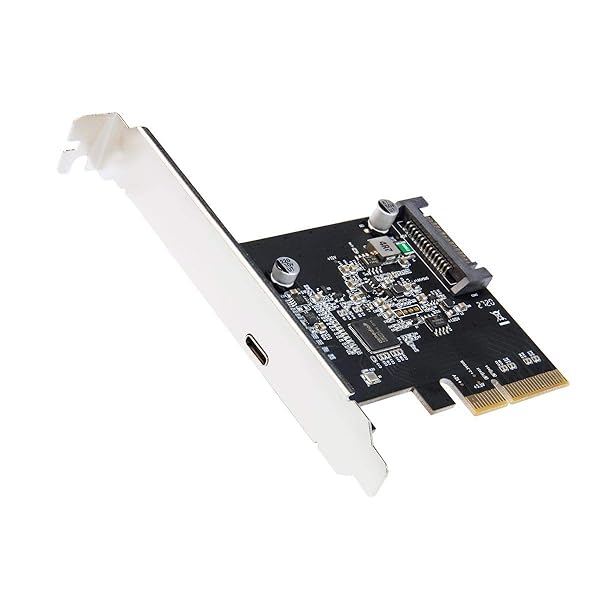 IO CREST USB C 3.2 Gen 2x2 Type C 20 Gbps PCIe Gen 3 x4 Expansion Card SATA Powered ASMedia ASM3242 for High Speed Data Transfer