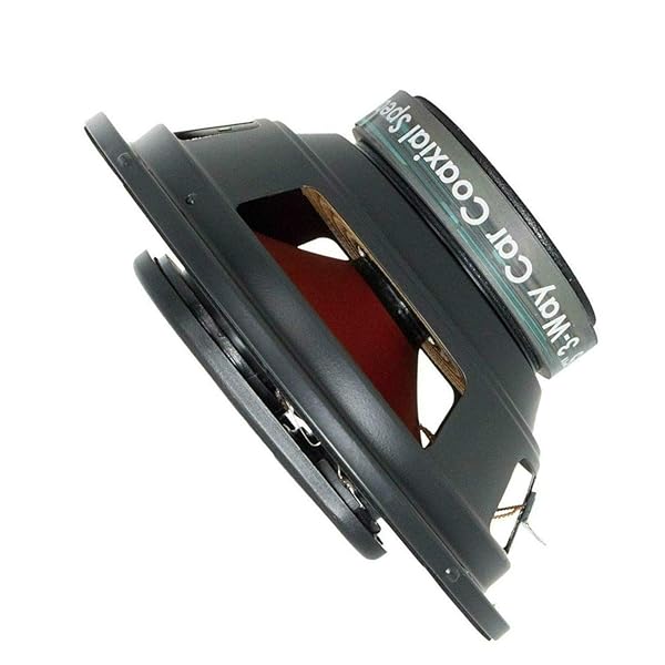 Audiobank Audiobank 2X 6.5 Inch 400 Watts 4 Way Red Car Audio Stereo Coaxial Speakers with Rubber Coated Cloth Surround and -90dB Sensitivity - View 4 of 7