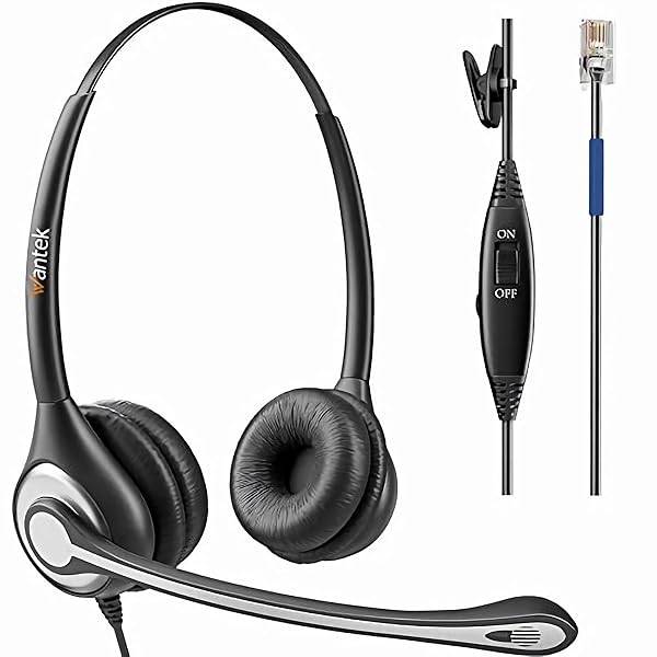 Wantek Wantek Cisco Phone Headset with Noise Cancelling Microphone Compatible with Cisco Office Phones and Plantronics M12 M22