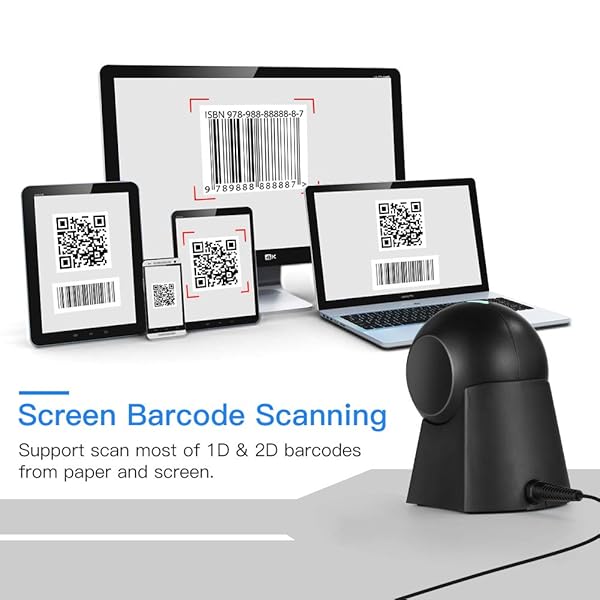 Eyoyo Eyoyo Hands-Free 1D 2D Desktop Barcode Scanner QR Reader for Warehouse Supermarket Retail Store Bookstore POS System - View 4 of 9