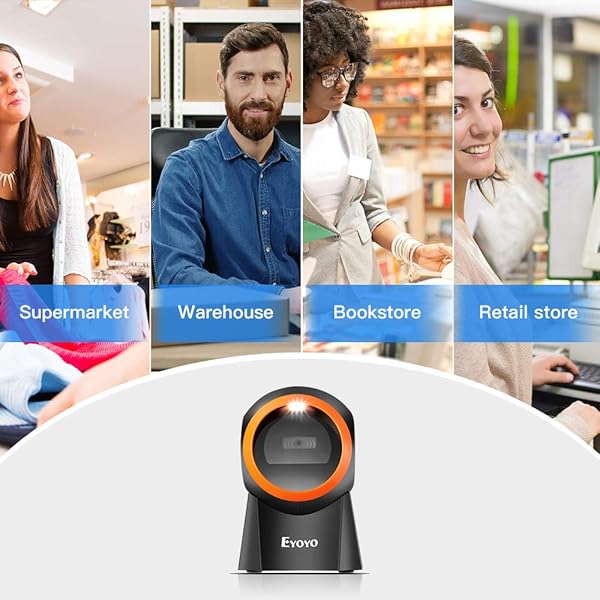 Eyoyo Eyoyo Hands-Free 1D 2D Desktop Barcode Scanner QR Reader for Warehouse Supermarket Retail Store Bookstore POS System - View 7 of 9