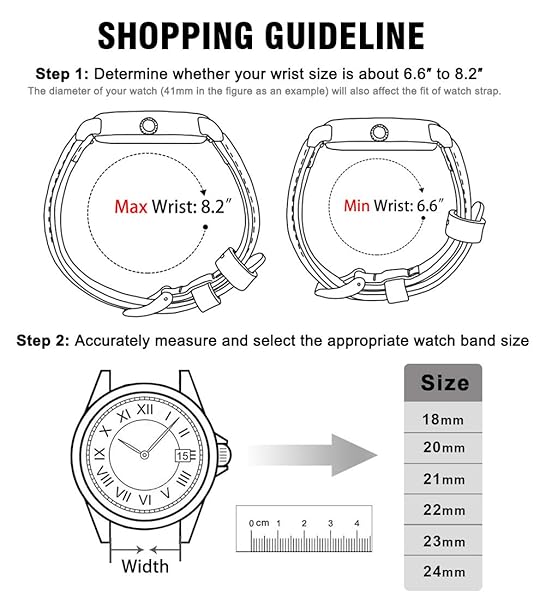 Ritche Ritche Quick Release Leather Watch Band 18mm to 24mm Saddle Brown White Gold Classic Strap - View 6 of 7