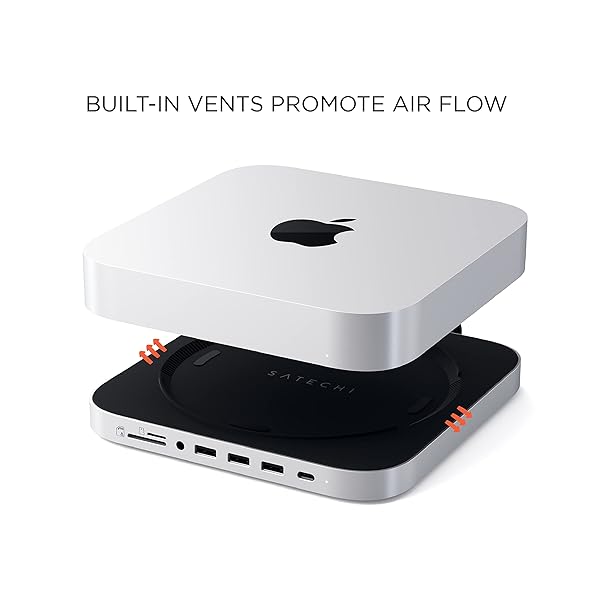 Satechi Satechi USB-C Hub & Stand for M1/M2 Mac Mini & Studio - Data Ports, Card Readers & Headphone Jack - View 6 of 7