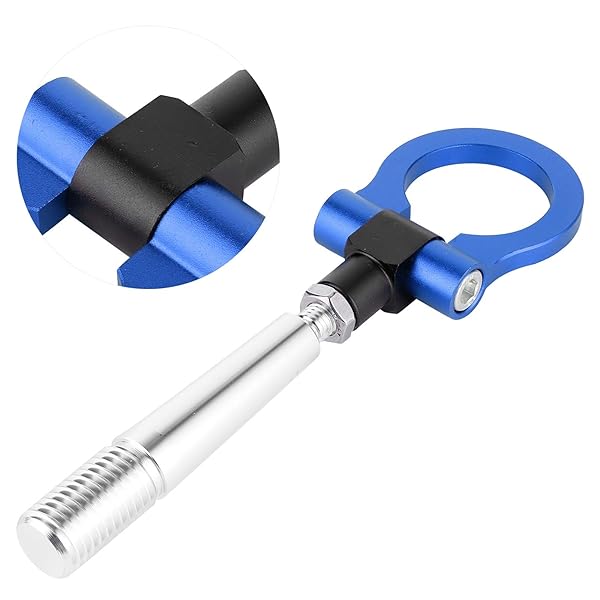 Aramox Aramox Screw-on Tow Hook for JDM Cars Front Bumper Racing Towing Ring Fit FX35 FX45 FX50 QX7 Blue - View 4 of 9