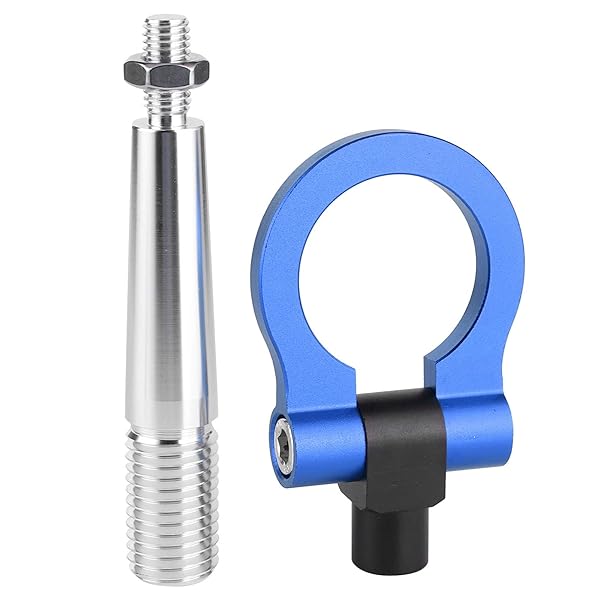 Aramox Aramox Screw-on Tow Hook for JDM Cars Front Bumper Racing Towing Ring Fit FX35 FX45 FX50 QX7 Blue - View 6 of 9