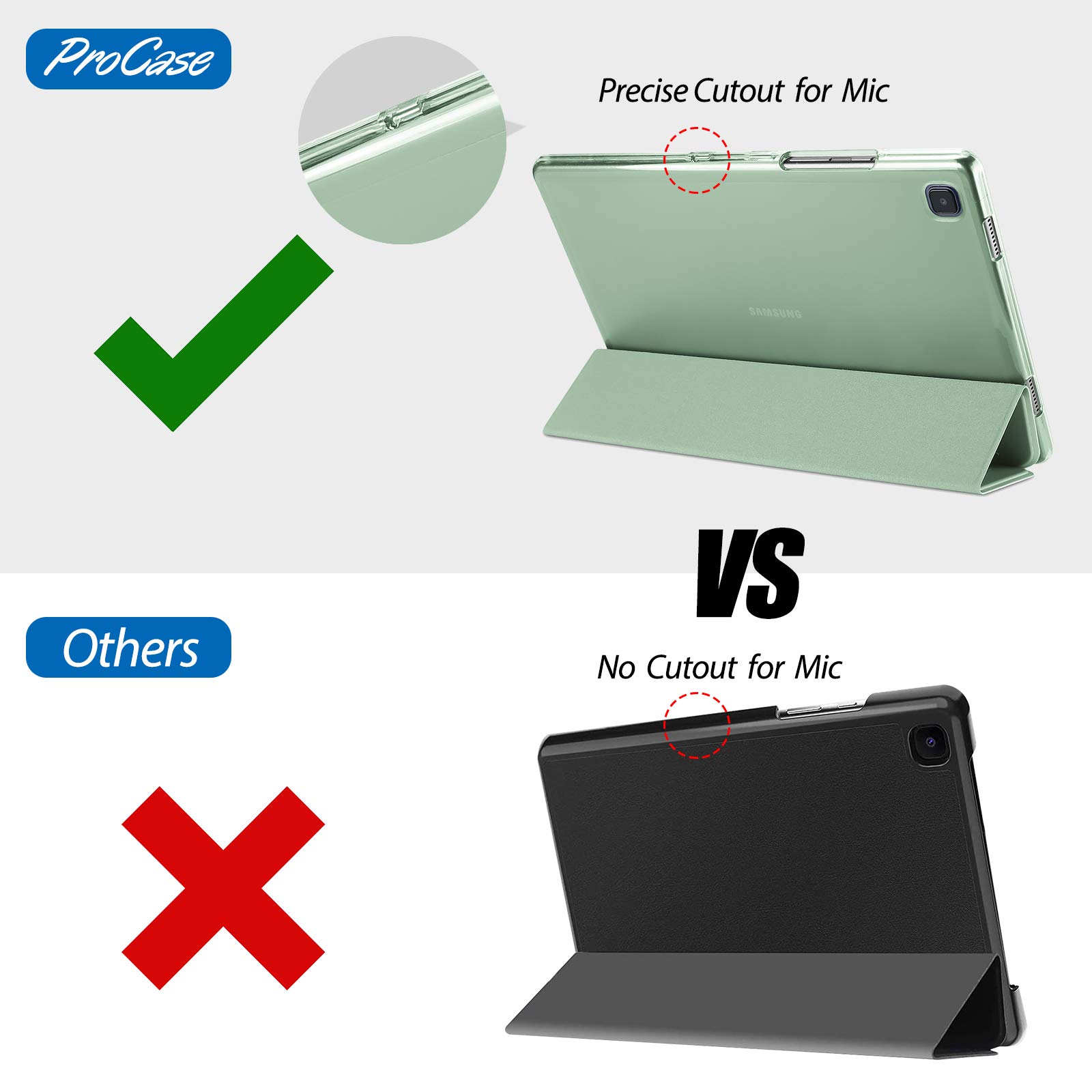 ProCase ProCase Smart Case for Galaxy Tab A7 10.4 Inch 2022 2020 Protective Stand Hard Shell Cover Green - View 2 of 7