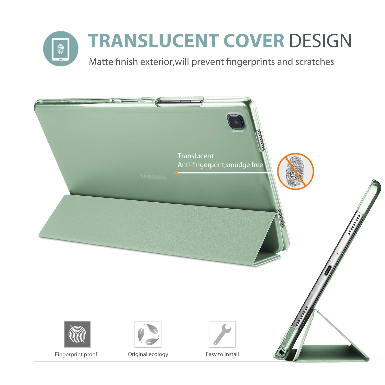 ProCase ProCase Smart Case for Galaxy Tab A7 10.4 Inch 2022 2020 Protective Stand Hard Shell Cover Green - View 3 of 7