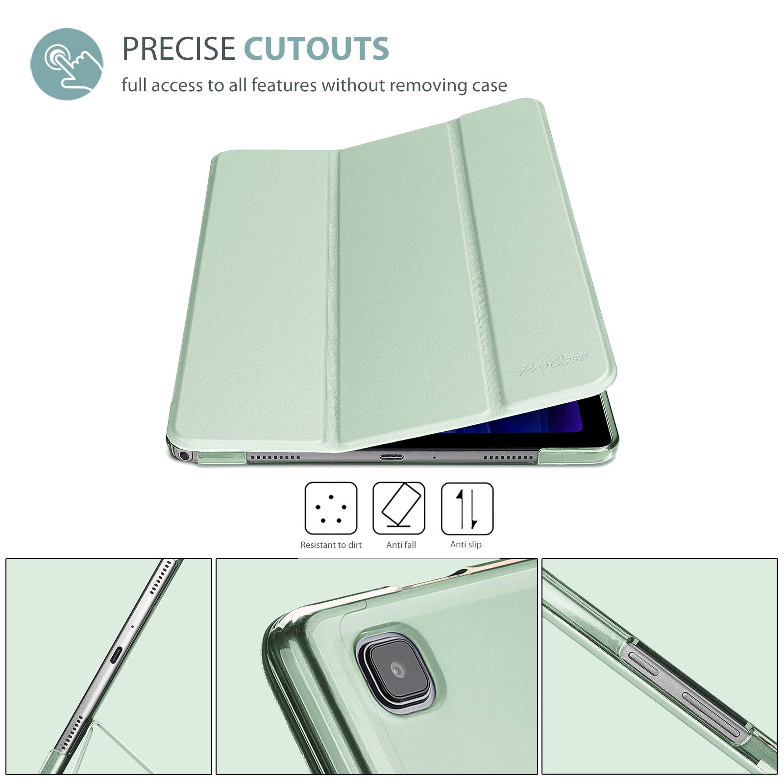 ProCase ProCase Smart Case for Galaxy Tab A7 10.4 Inch 2022 2020 Protective Stand Hard Shell Cover Green - View 7 of 7