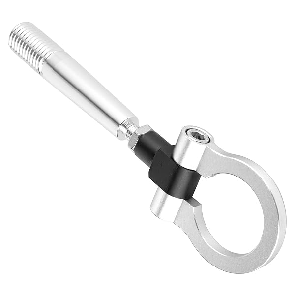 Aramox Aramox Screw-on Tow Hook for JDM Cars Front Bumper Track Racing Towing Ring Compatible with FX35 FX45 FX50 QX7 Silver - View 8 of 9