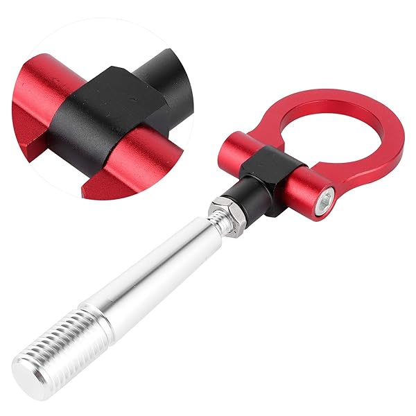 Aramox Aramox Screw-on Tow Hook for JDM Cars Front Bumper Racing Towing Ring Fit FX35 FX45 FX50 QX7 Red - View 3 of 9