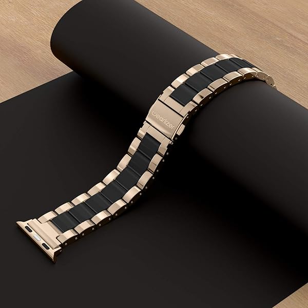 Wearlizer Wearlizer Stainless Steel Champagne Wristband for Apple Watch 42-49mm Women's Classic Strap Replacement Bracelet - View 3 of 6