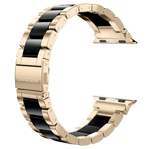 Wearlizer Wearlizer Stainless Steel Champagne Wristband for Apple Watch 42-49mm Women's Classic Strap Replacement Bracelet