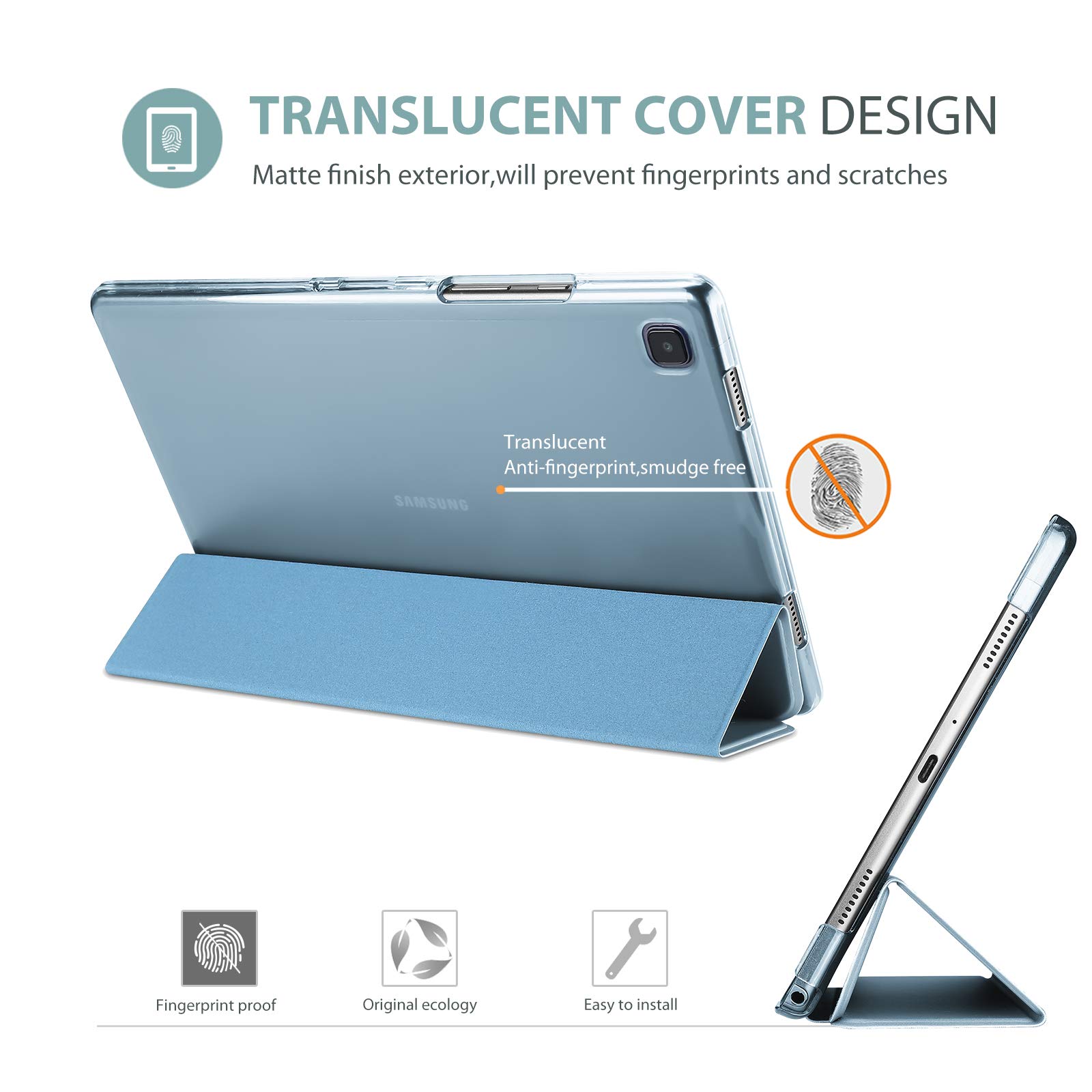 ProCase ProCase Smart Case for Galaxy Tab A7 10.4 Inch 2022 2020 Protective Hard Shell Cover Sky Blue - View 3 of 7