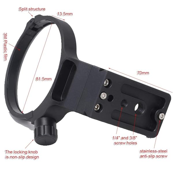 iShoot iShoot Metal Lens Collar for Canon RF 70-200mm f/2.8L - Arca-Swiss Tripod Mount & Quick Release Plate - View 7 of 11