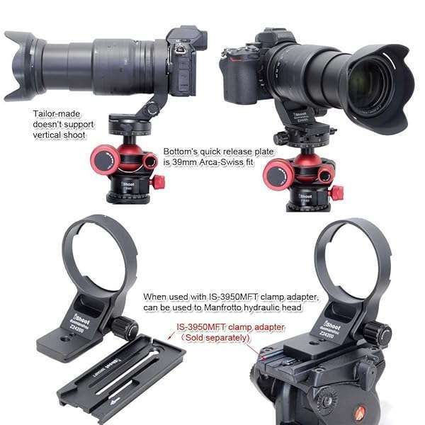 iShoot iShoot Lens Collar Tripod Mount for Nikon Z 24-200mm, DX 50-250mm & Nikkor Z 70-180mm - Arca-Swiss Quick Release Support - View 8 of 11