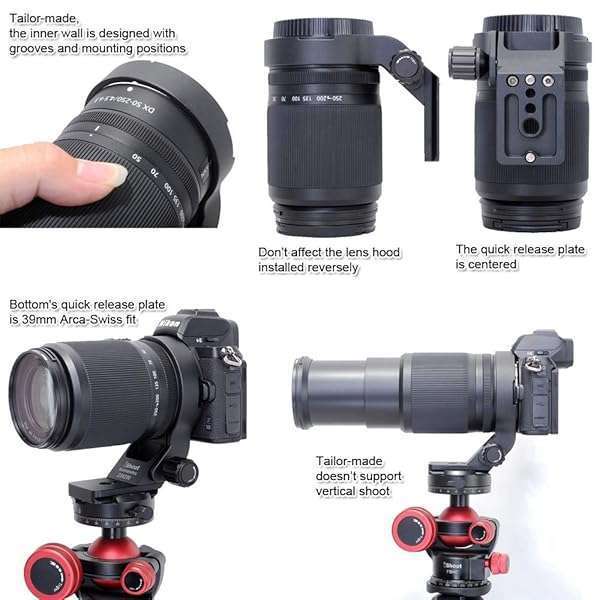 iShoot iShoot Lens Collar Tripod Mount for Nikon Z 24-200mm, DX 50-250mm & Nikkor Z 70-180mm - Arca-Swiss Quick Release Support - View 11 of 11