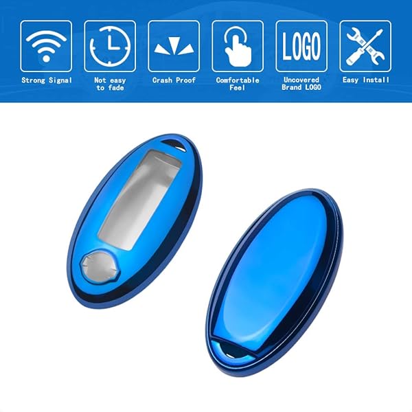 TANGSEN TANGSEN Blue TPU Key Fob Case for Infiniti Nissan 370Z Altima Armada Juke Leaf Maxima Rogue Titan XD Versa Keyless Entry Remote - View 3 of 6