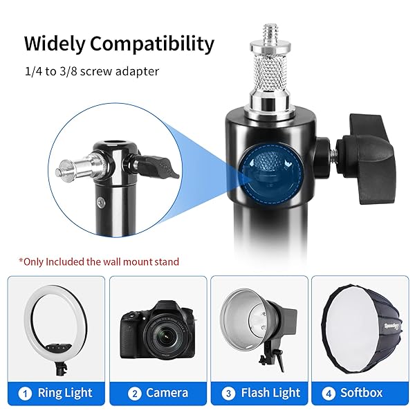 Selens "Selens Wall Mount Boom Arm: Adjustable 51" Camera Mount for Studio Lighting & Photography Gear" - View 6 of 11