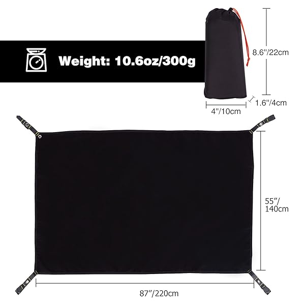 REDCAMP REDCAMP Ultralight Tent Footprint Waterproof Camping Tarp for 1-2 Person Tent 87x55 Inches Ideal for Outdoor Hiking - View 2 of 7