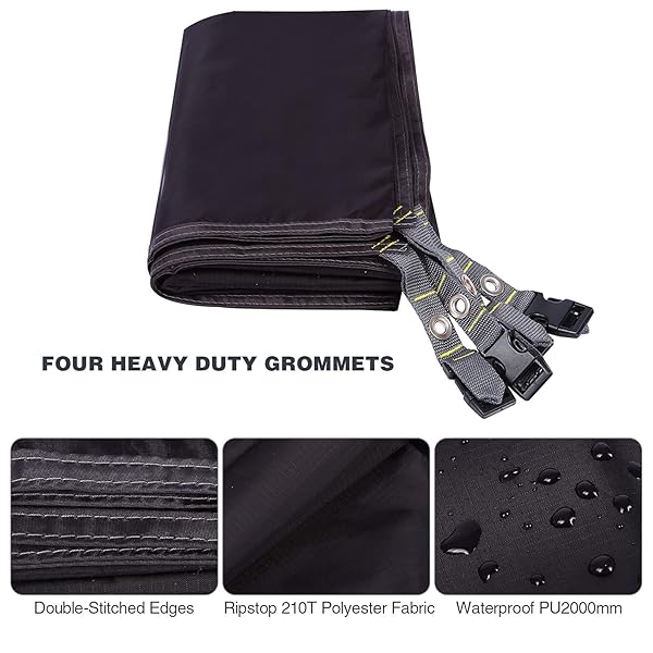 REDCAMP REDCAMP Ultralight Tent Footprint Waterproof Camping Tarp for 1-2 Person Tent 87x55 Inches Ideal for Outdoor Hiking - View 3 of 7