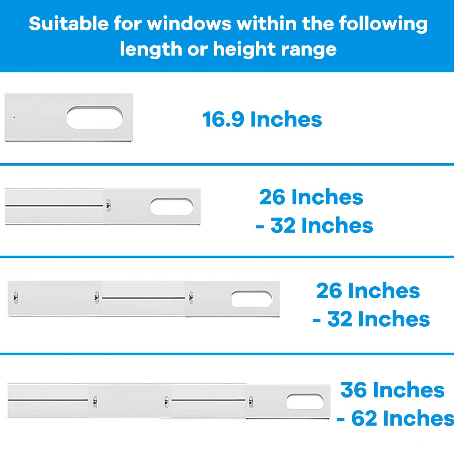 YoleShy YoleShy Portable Air Conditioner Window Kit Adjustable Seal for AC Unit Sliding Vent Kit for 5 Inch Exhaust Hose - View 3 of 8