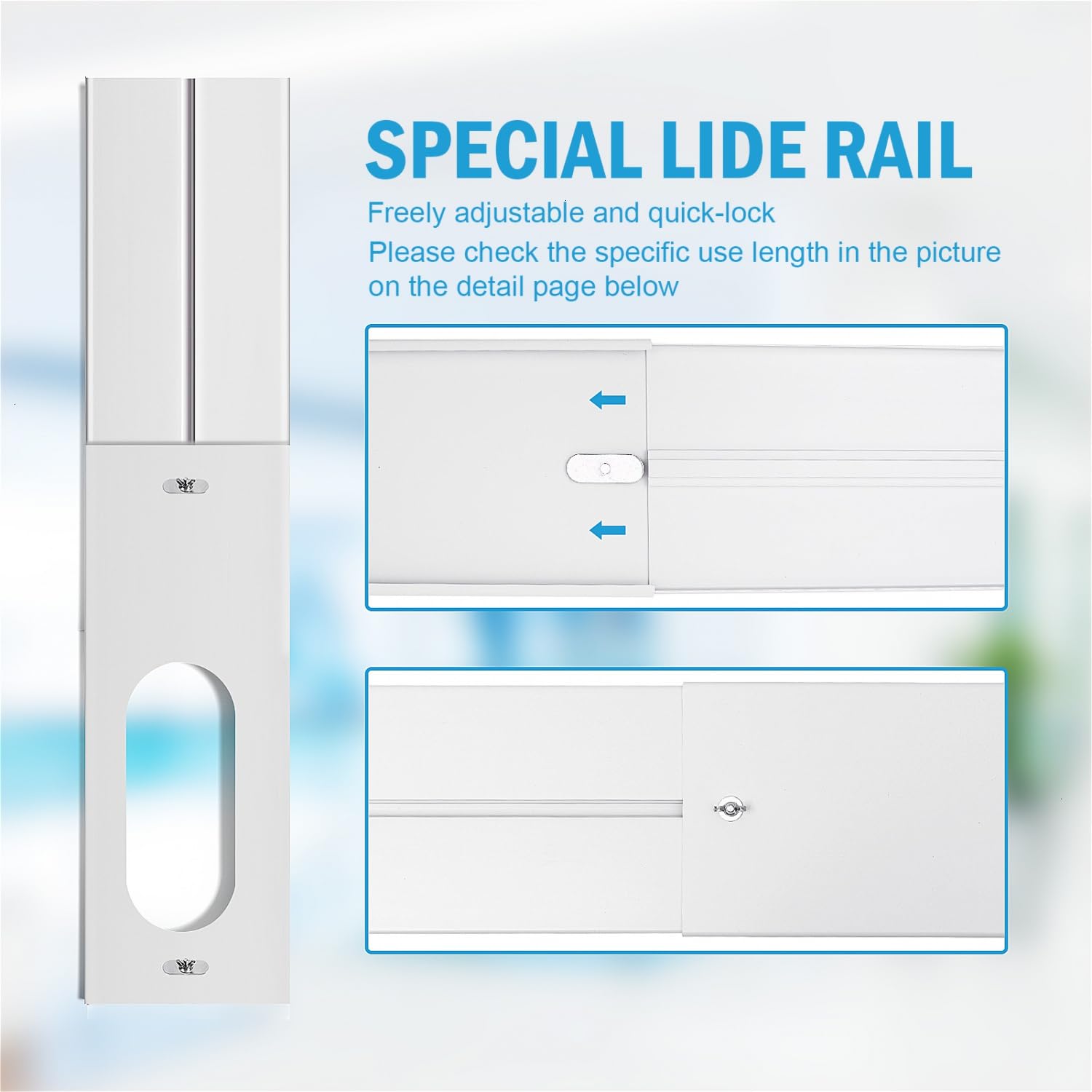 YoleShy YoleShy Portable Air Conditioner Window Kit Adjustable Seal for AC Unit Sliding Vent Kit for 5 Inch Exhaust Hose - View 5 of 8