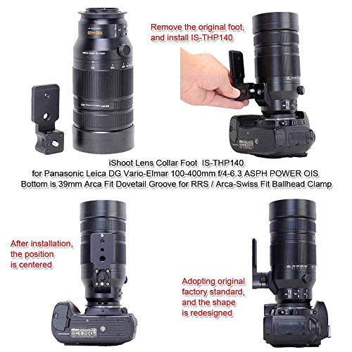 iShoot iShoot Metal Lens Collar Stand Tripod Mount Ring Base for Panasonic Leica DG Vario-Elmar 100-400mm f4-6.3 ASPH Power OIS Lens Support - View 4 of 9
