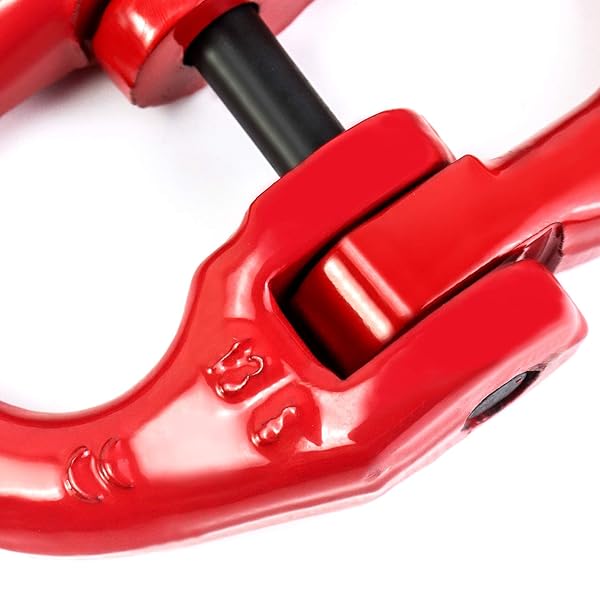 QWORK QWORK G80 Alloy Steel Hammerlock Coupling Link 1/2 Inch Red Painted 12000 lbs Working Load Limit 2 Pack - View 3 of 7