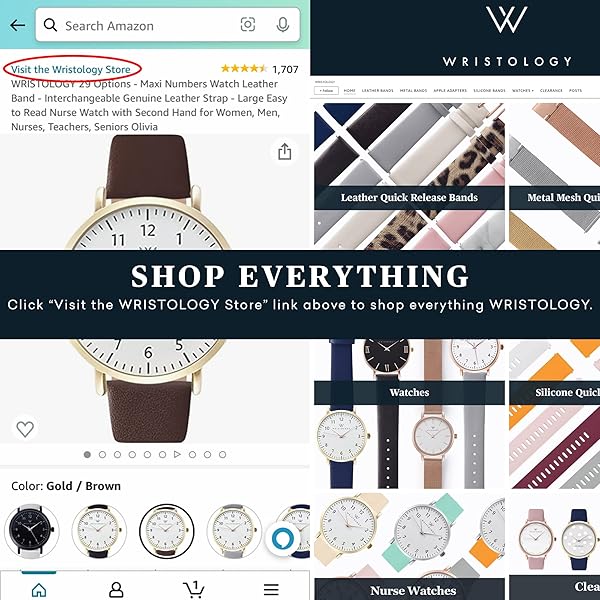 Wristology Wristology Maxi Numbers Rose Gold Watch with Metal Mesh Band Easy to Read Large Analog Nurse Watch for Women Men Nurses Teachers - View 9 of 9