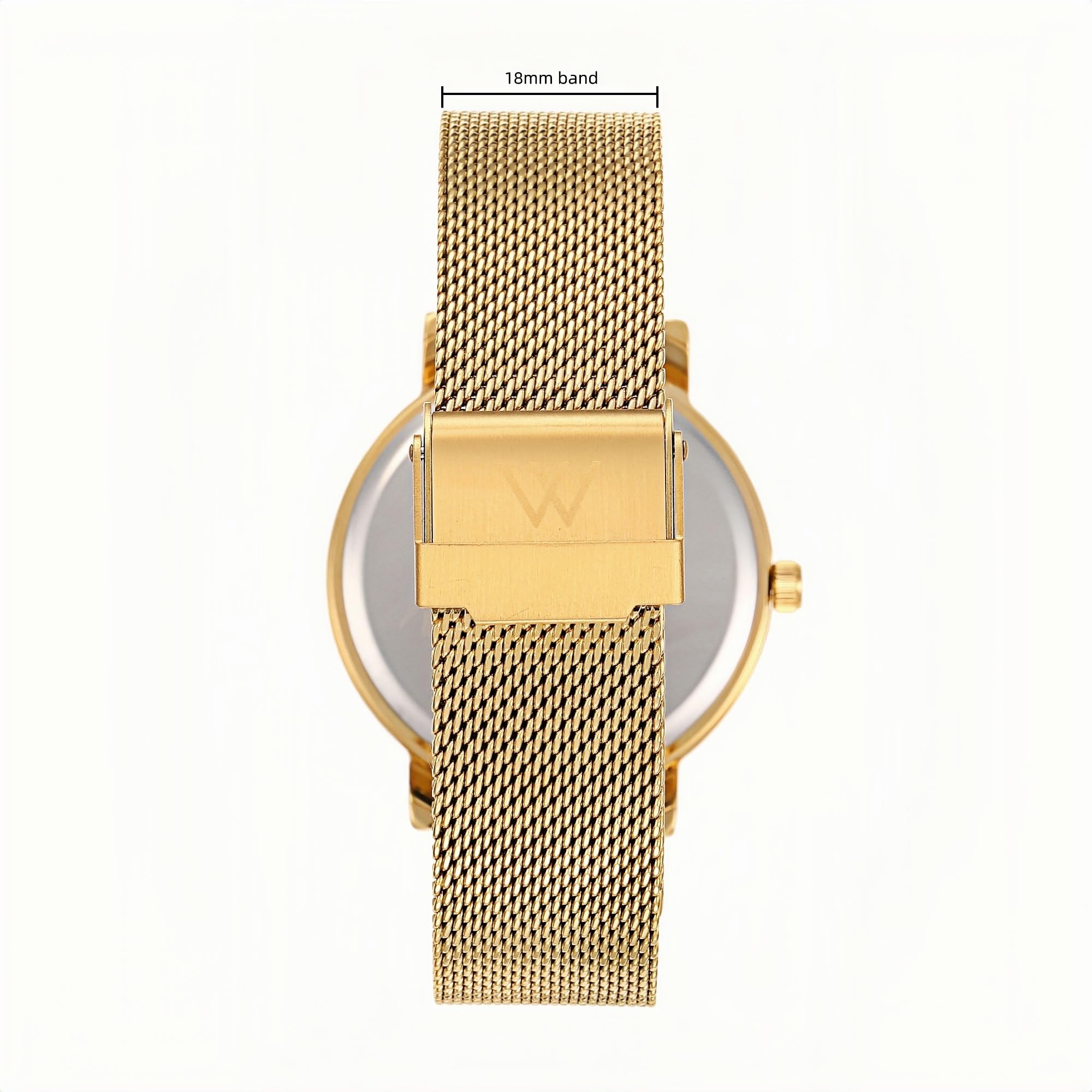 Wristology Maxi Numbers Gold Watch with Metal Mesh Band Easy to Read Large Analog Nurse Watch for Women Men Nurses Teachers OC070N - View 3 of 9