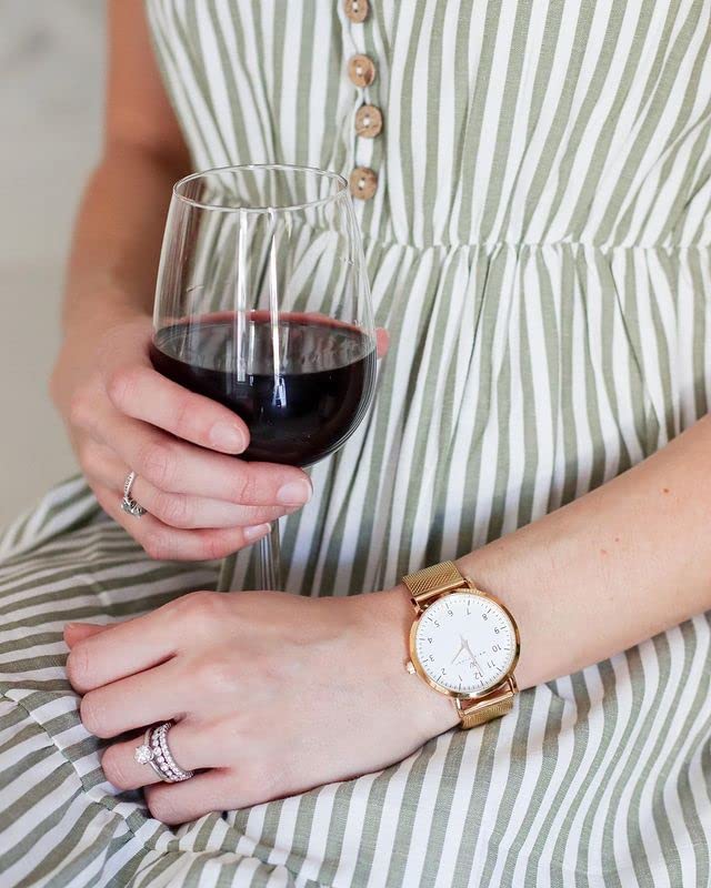 Wristology Maxi Numbers Gold Watch with Metal Mesh Band Easy to Read Large Analog Nurse Watch for Women Men Nurses Teachers OC070N - View 5 of 9