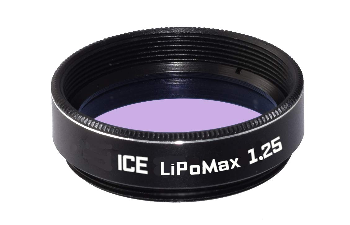 ICE 125 Inch LiPoMax Double Strength Light Pollution Filter for Telescope Night Sky Star Viewing 2X