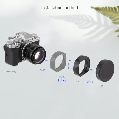 Haoge Haoge LH-X53B Square Metal Lens Hood Shade with Cap for Fujifilm XF 35mm F1.4 R Lens Compatible with X-H1 X-T4 X-T3 X-T2 X-T30 X-Pro3 X-T5 - View 6 of 9