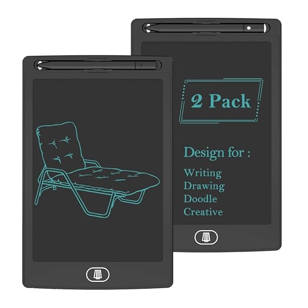 TIQUS TIQUS 2 Pack LCD Writing Tablet 8.5 Inch Ewriter Electronic Board for Adults Home Office with Stylus Black