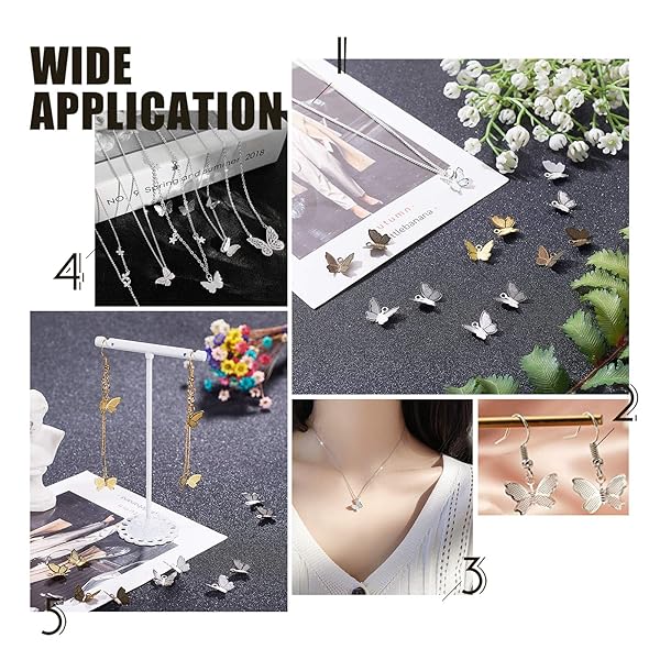 UNICRAFTALE UNICRAFTALE 100pcs Butterfly Pattern Charms Stainless Steel Pendants for Jewelry Making and DIY Crafting - View 6 of 8