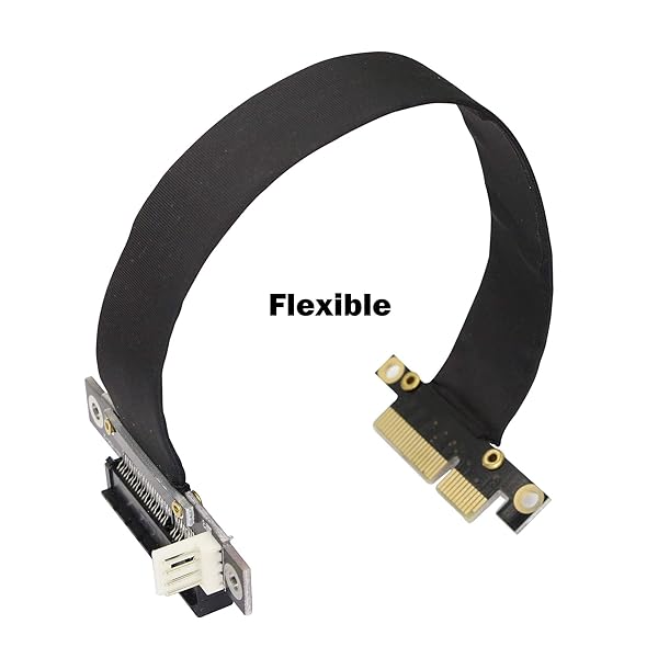 GINTOOYUN GINTOOYUN PCIe 4X Extension Cable - 23cm Riser Adapter for Graphics Card, PCI-Express 3.0 Male to Female, 180 Degree - View 6 of 8