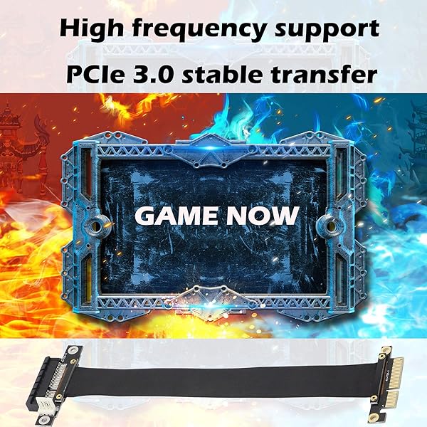 GINTOOYUN GINTOOYUN PCIe 4X Extension Cable - 23cm Riser Adapter for Graphics Card, PCI-Express 3.0 Male to Female, 180 Degree - View 7 of 8