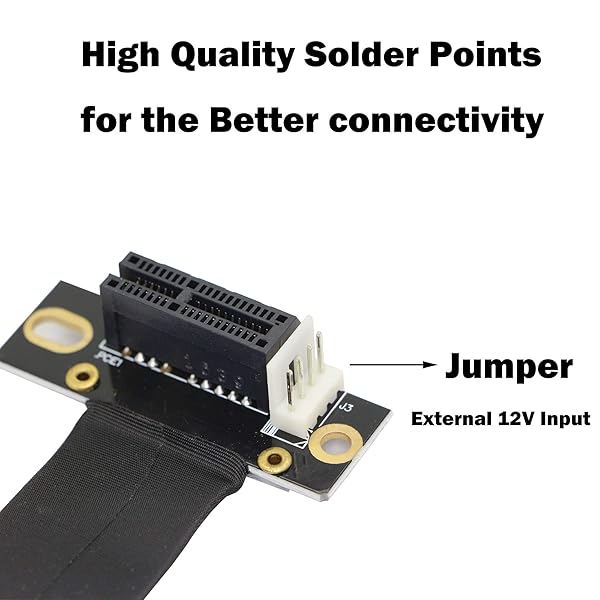 GINTOOYUN GINTOOYUN PCI Express 3.0 1X Male to Female Riser Cable 18cm 90 Degree Extension Adapter for PCIE Systems - View 2 of 6
