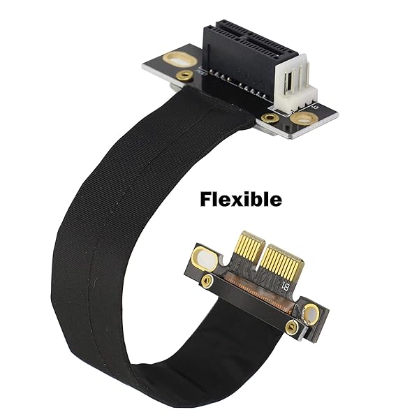 GINTOOYUN GINTOOYUN PCI Express 3.0 1X Male to Female Riser Cable 18cm 90 Degree Extension Adapter for PCIE Systems - View 4 of 6