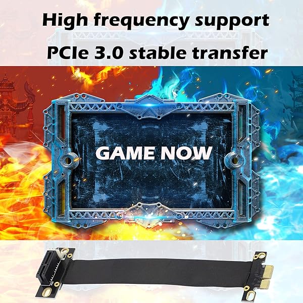 GINTOOYUN GINTOOYUN PCI Express 3.0 1X Male to Female Riser Cable 18cm 90 Degree Extension Adapter for PCIE Systems - View 5 of 6