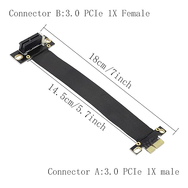 GINTOOYUN GINTOOYUN PCI Express 3.0 1X Male to Female Riser Cable 18cm 90 Degree Extension Adapter for PCIE Systems - View 6 of 6