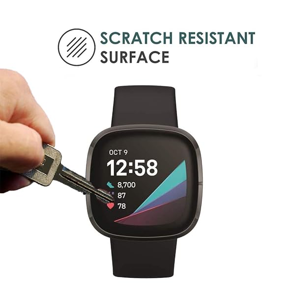 Youniker Youniker 6 Pack Fitbit Versa 3 Screen Protector Film for Fitbit Sense Smartwatch Crystal Clear HD Anti Scratch Anti Fingerprint Cover - View 6 of 9