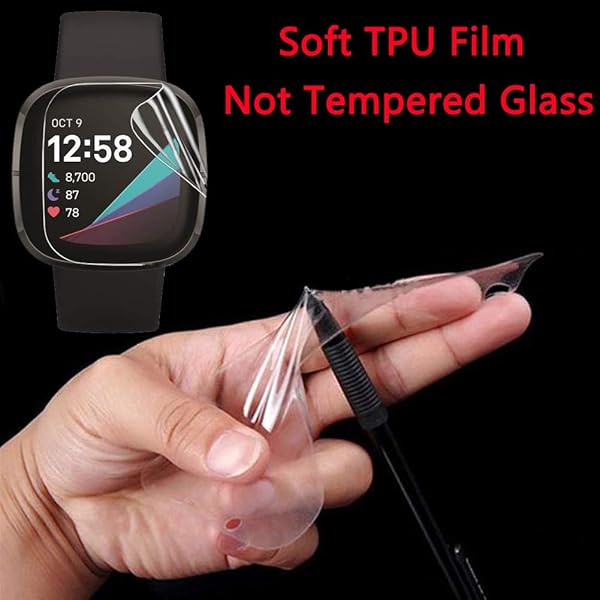 Youniker Youniker 6 Pack Fitbit Versa 3 Screen Protector Film for Fitbit Sense Smartwatch Crystal Clear HD Anti Scratch Anti Fingerprint Cover - View 9 of 9