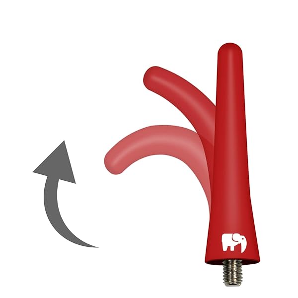 ONE250 ONE250 Short Copper Core Antenna 2.5 inch for Jeep Wrangler JK JKU JL JLU Rubicon Sahara Gladiator Renegade Cherokee 2007-2024 Red - View 7 of 7