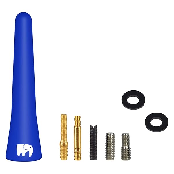 ONE250 ONE250 Short Copper Core Antenna 2.5 inch for Jeep Wrangler JK JKU JL JLU Rubicon Sahara Gladiator Renegade Cherokee 2007-2024 Blue - View 4 of 7