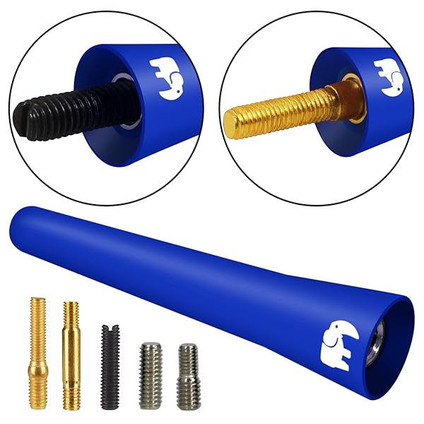 ONE250 ONE250 Short Copper Core Antenna 2.5 inch for Jeep Wrangler JK JKU JL JLU Rubicon Sahara Gladiator Renegade Cherokee 2007-2024 Blue - View 5 of 7