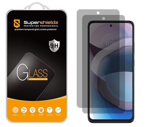 Supershieldz Supershieldz Privacy Anti Spy Tempered Glass Screen Protector for Motorola One 5G Ace Moto G 5G 2020 Model 2 Pack - View 2 of 6