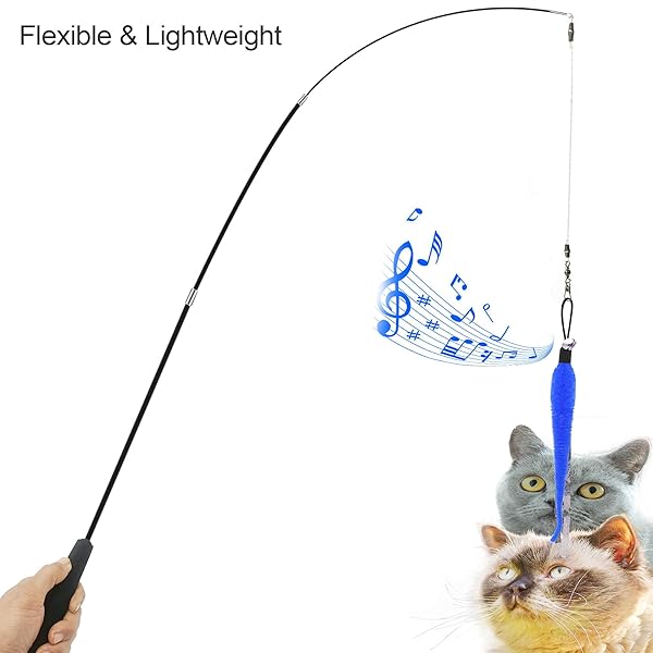 ZPH ZPH Cat Toys Interactive Feather Variety Pack for Cats Includes Wand Fluffy Mouse Worms and Fish for Fun and Exercise - View 5 of 6