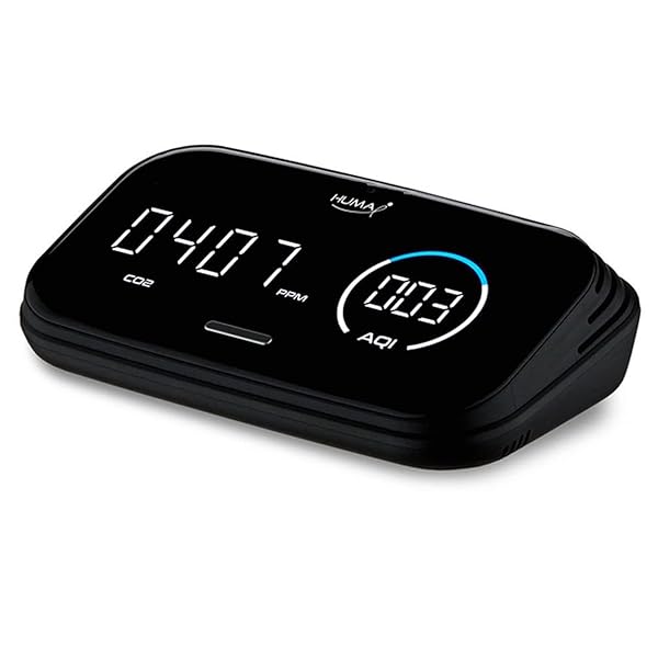 humai Huma-i Smart HI-300: Advanced Indoor Air Quality Monitor for CO2, VOCs, PM2.5, Temp & Humidity - Mobile App Compatible